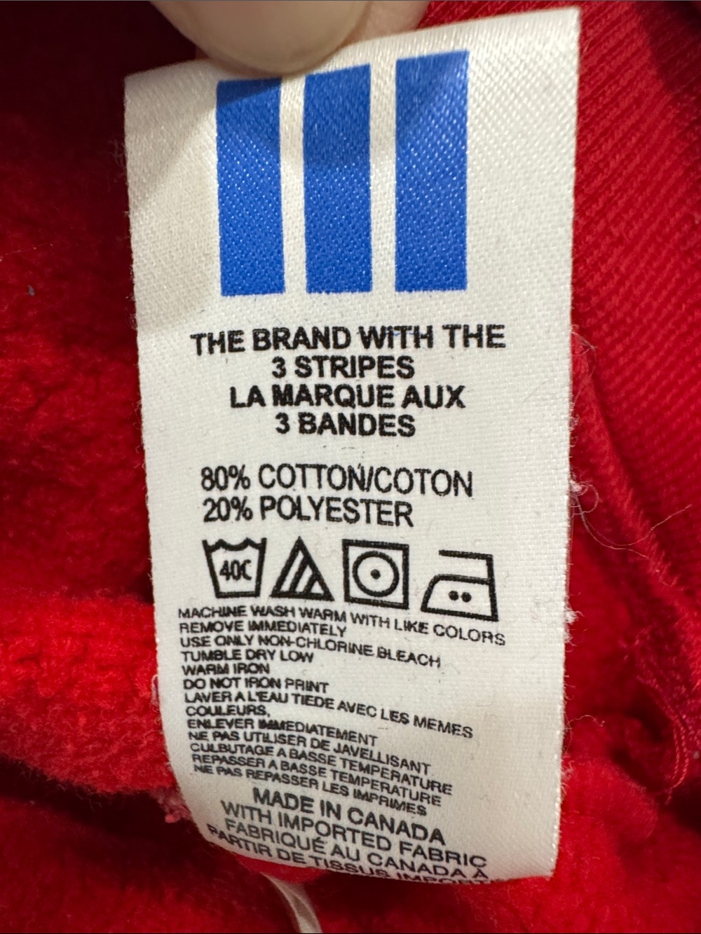 Adidas Originals Trefoil Logo Crewneck Sweatshirt Red Black Spell Out Adult sz S - Picture 4 of 9